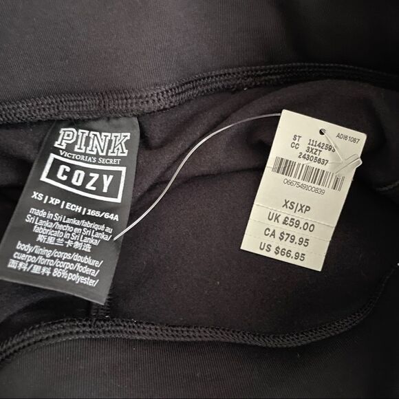 Victoria’s Secret PINK Cozy Ultimate Fleece Lined Olive Yoga Pocket Leggings NWT - Picture 11 of 13